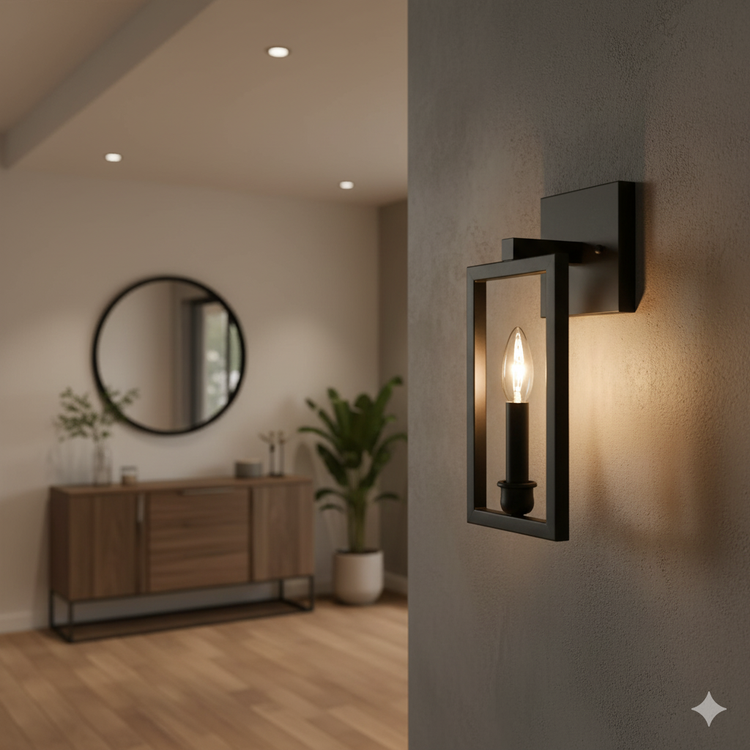 دیوارکوب مدرن خاص تک شعله فلزی D103