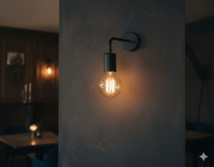 دیوارکوب مدرن تک شعله فلزی ادیسونی D154