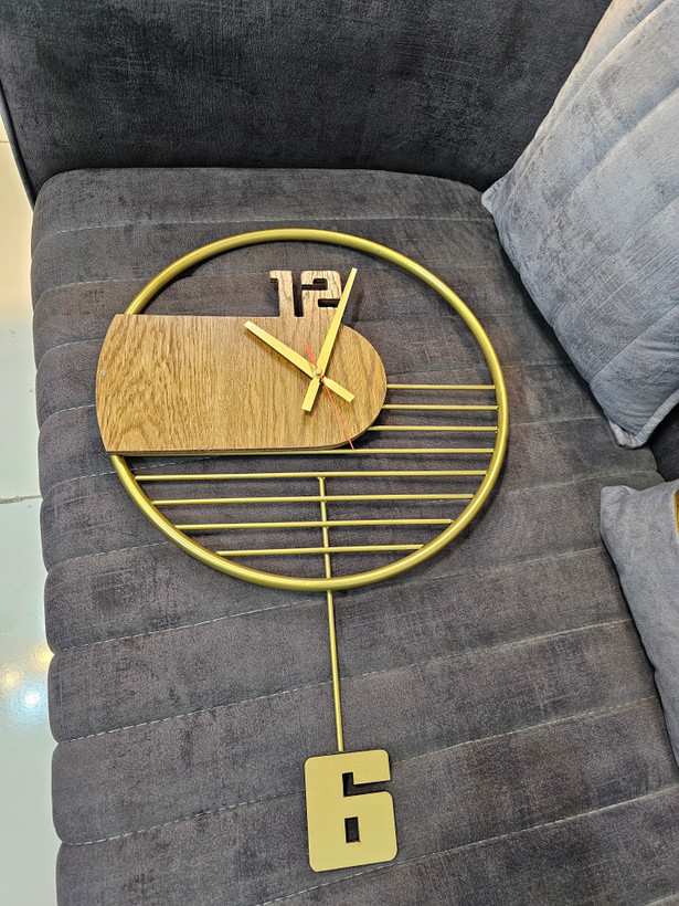 ساعت مدرن تلفیقی چوب و فلز مدرن H155