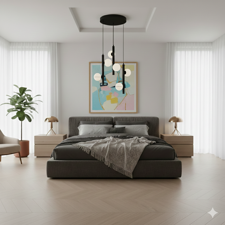 لوستر مدرن 6 شعله فلزی A151