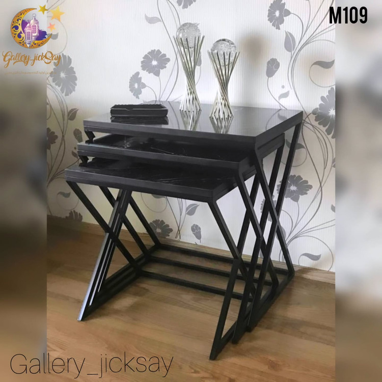 میزعسلی مدرن فلزی ست سه تاییM109