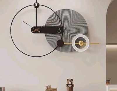 ساعت دیواری تلفیقی فلز و چوب لاکچری زیبا H420