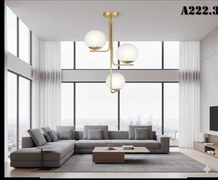 لوستر سقفی مدرن 3 شعله A222 طراحی شیک برای پذیرایی