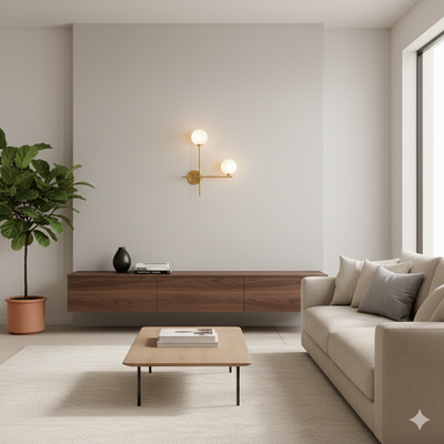 دیوارکوب مدرن شیک فلزی 2 شعله حبابی D123