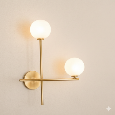 دیوارکوب مدرن شیک فلزی 2 شعله حبابی D123