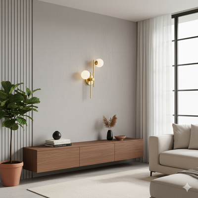 دیوارکوب مدرن تک شعله فلزی حبابی D132