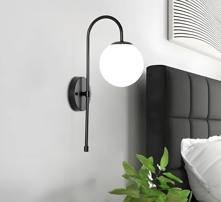 دیوارکوب مدرن شیک فلزی تک شعله حبابی D134
