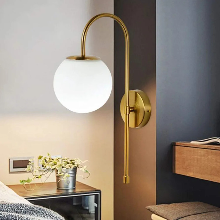 دیوارکوب مدرن شیک فلزی تک شعله حبابی D134
