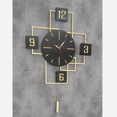 ساعت دیواری تلفیق چوب و فلز نیمه لیزری کد H221