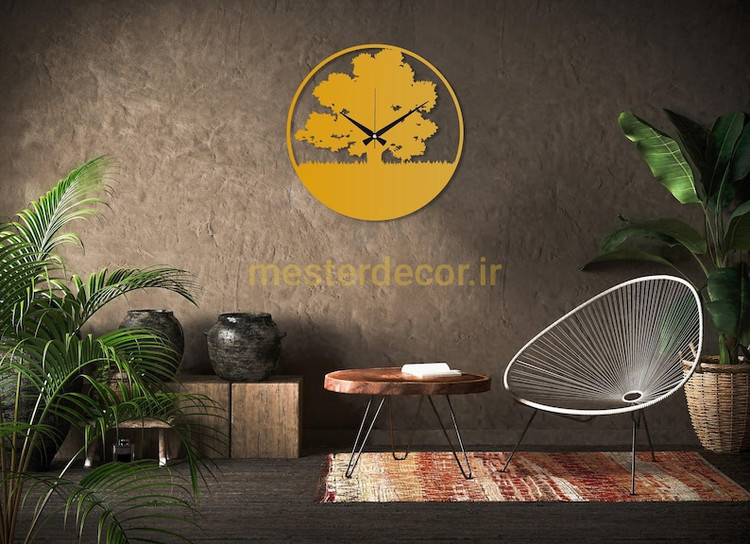 ساعت دیواری مدرن لیزری فلزی زیبا H304