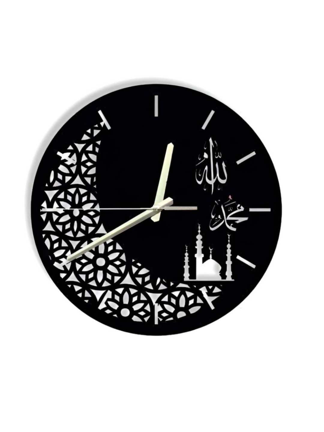ساعت دیواری مدرن لیزری فلزی کد H353