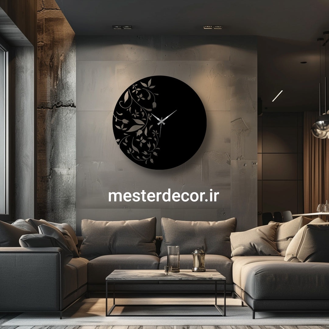 ساعت دیواری مدرن لیزری فلزی زیبا H356