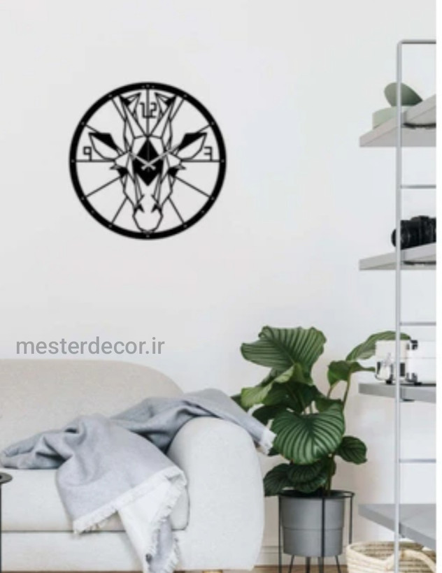 ساعت دیواری مدرن لیزری فلزی زیبا طرح زرافه H371