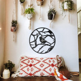 ساعت دیواری مدرن لیزری فلزی زیبا طرح پرنده H374