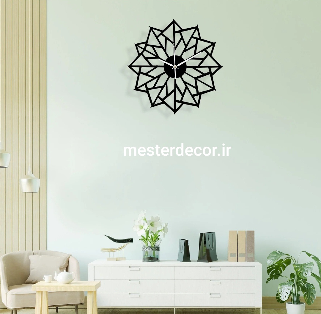 ساعت دیواری مدرن لیزری فلزی زیبا H426