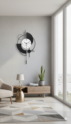 ساعت مدرن تلفیق چوب و فلز لاکچری H452