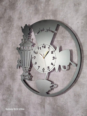 ساعت دیواری مدرن لیزری فلزی زیبا مخصوص آشپزخانه و رستوران H451