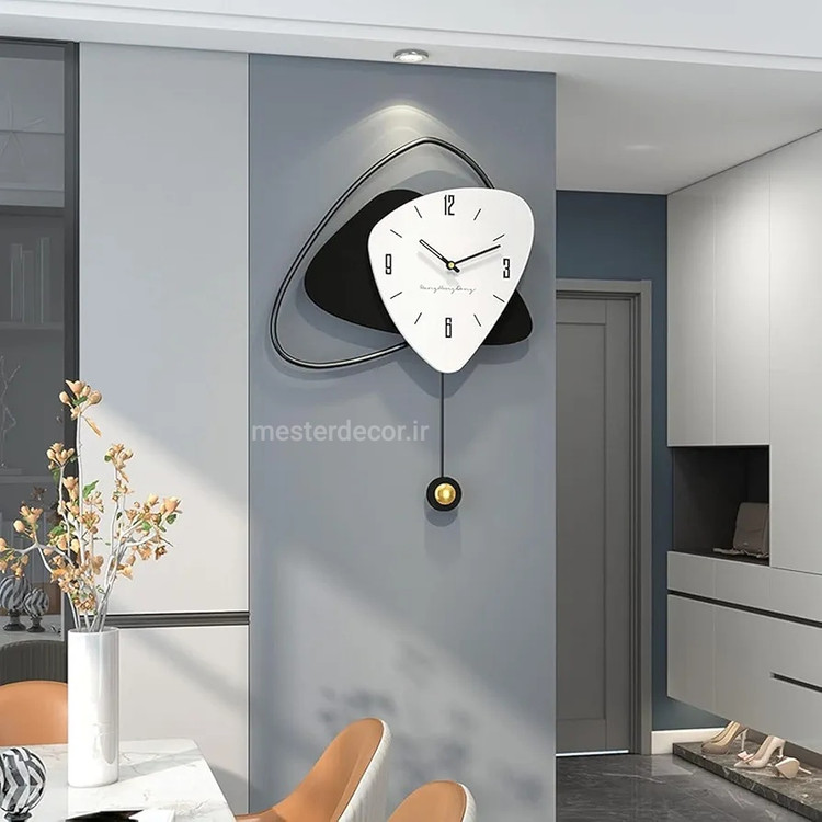 ساعت دیواری مدرن تلفیقی چوب و فلز لاکچری کد H463