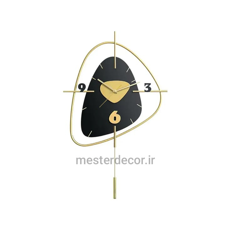 ساعت دیواری مدرن تلفیقی فلز و چوب لاکچری H468