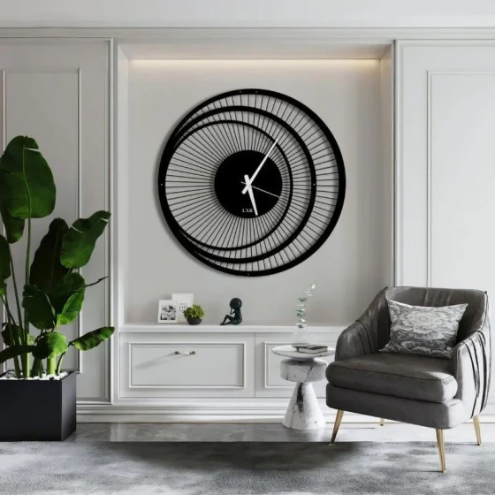 ساعت دیواری مدرن لیزری فلزی زیبا H470