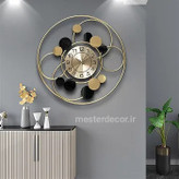 ساعت دیواری مدرن لاکچری تلفیقی چوب و فلز کد H479