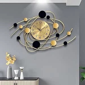 ساعت دیواری مدرن تلفیقی چوب و فلز لاکچری H480