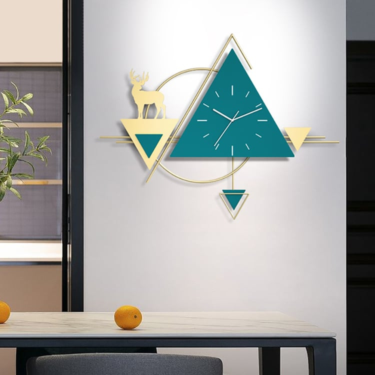 ساعت دیواری مدرن لاکچری تلفیقی چوب و فلز کد H483