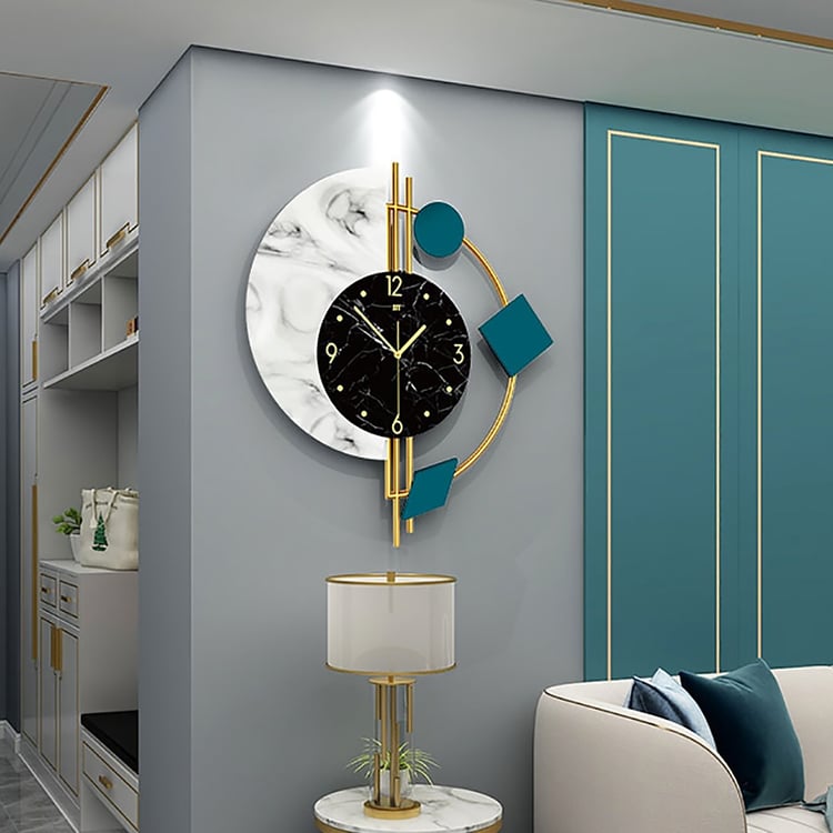 ساعت دیواری مدرن لاکچری تلفیقی چوب و فلز کد H484