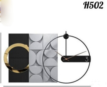 ساعت دیواری تلفیقی فلز و چوب لاکچری زیبا H502