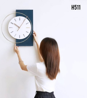 ساعت دیواری مدرن لاکچری تلفیقی چوب و فلز کد H511