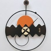 ساعت دیواری مدرن لاکچری تلفیقی چوب و فلز کد H513