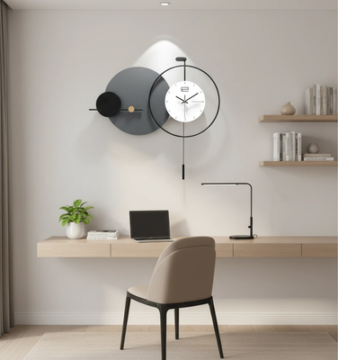 ساعت دیواری مدرن تلفیقی چوب و فلز لاکچری و خاص H520