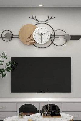 ساعت دیواری مدرن تلفیقی چوب و فلز لاکچری زیبا H530
