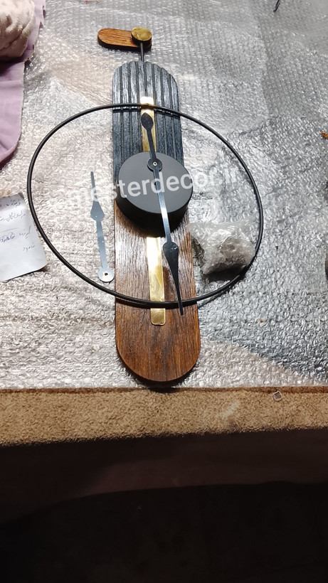 ساعت دیواری مدرن تلفیقی فلز و چوب مینیمال زیبا H535