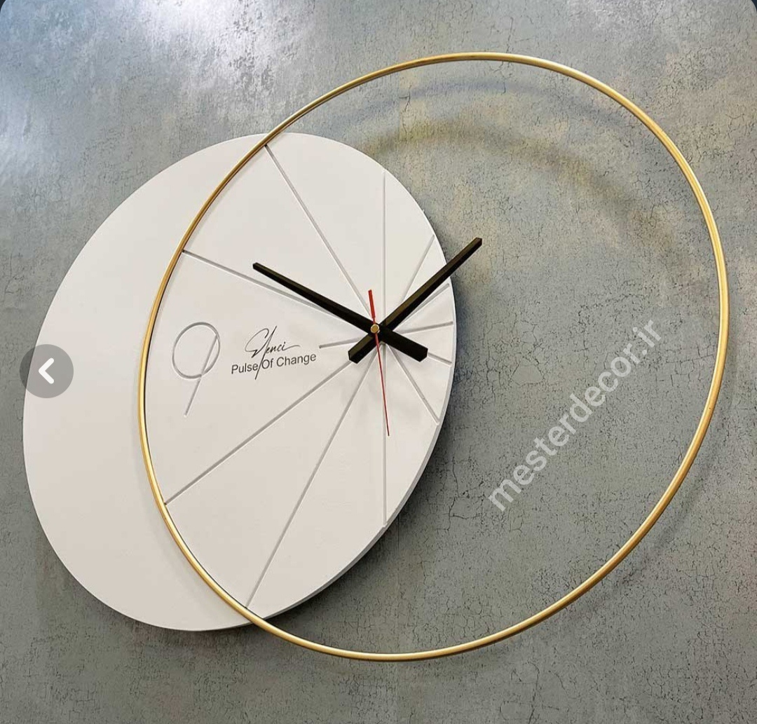 ساعت دیواری مدرن لاکچری تلفیقی چوب و فلز کد H547