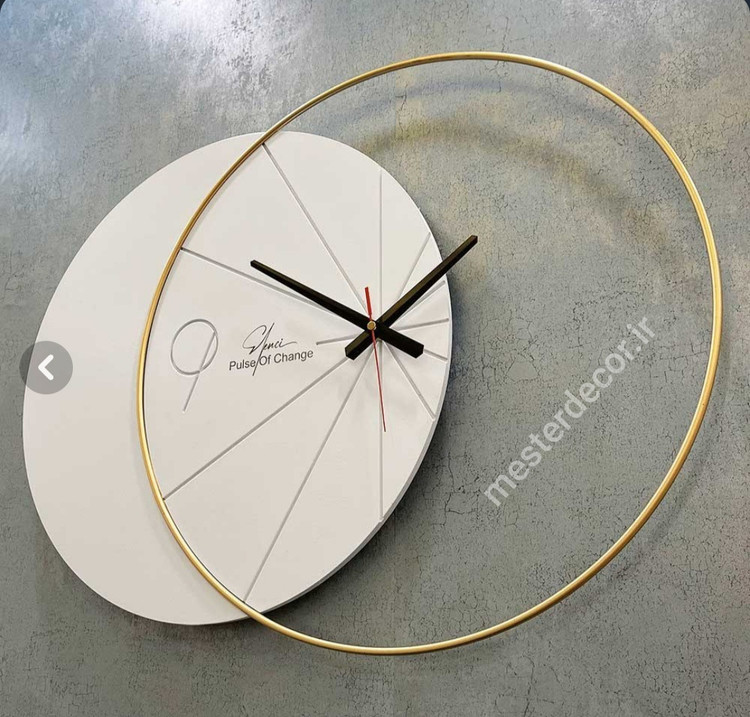ساعت دیواری مدرن لاکچری تلفیقی چوب و فلز کد H547