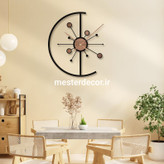 ساعت دیواری مدرن لاکچری تلفیقی چوب و فلز کد H498