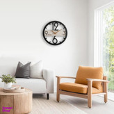 ساعت دیواری مدرن لیزری تلفیقی چوب و فلز زیبا H503