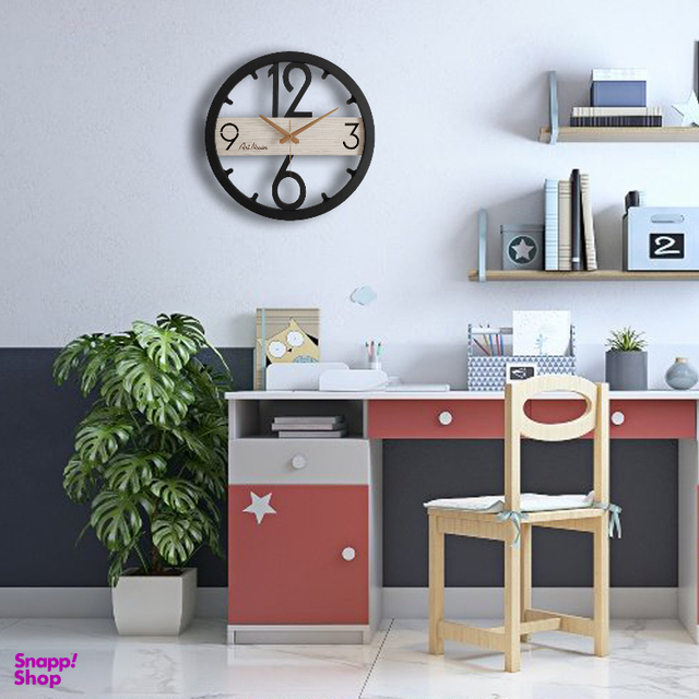 ساعت دیواری مدرن لیزری تلفیقی چوب و فلز زیبا H503