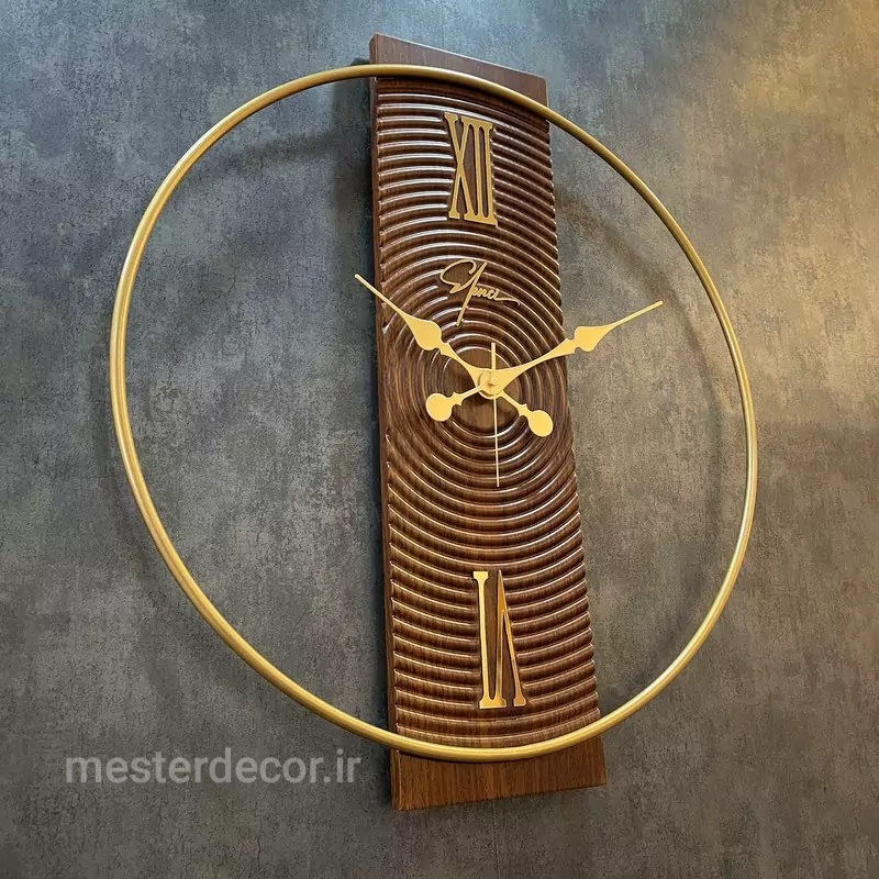 ساعت مدرن تلفیق چوب و فلز لاکچری H516