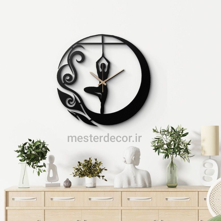 ساعت دیواری مدرن لیزری فلزی زیبا طرح باله H557