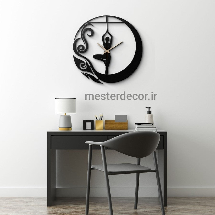 ساعت دیواری مدرن لیزری فلزی زیبا طرح باله H557