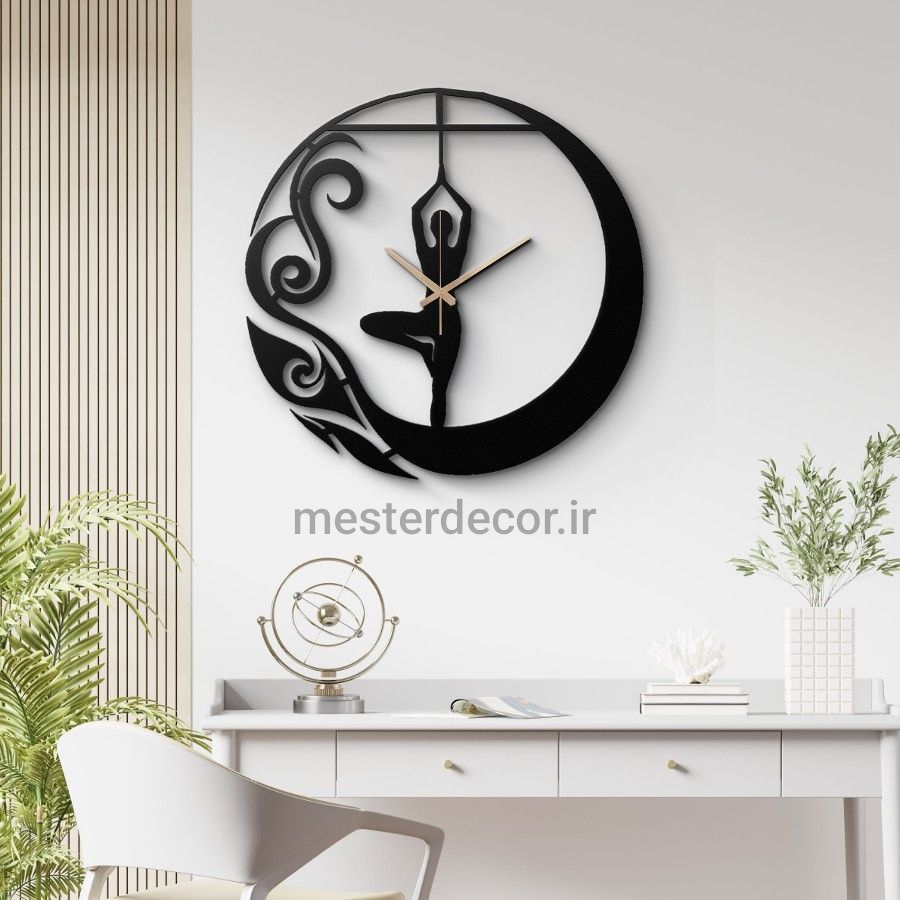 ساعت دیواری مدرن لیزری فلزی زیبا طرح باله H557