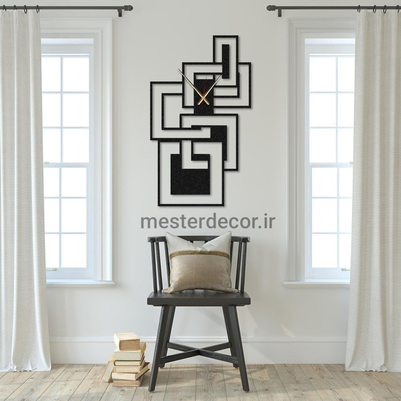 ساعت دیواری مدرن لیزری فلزی خاص H561