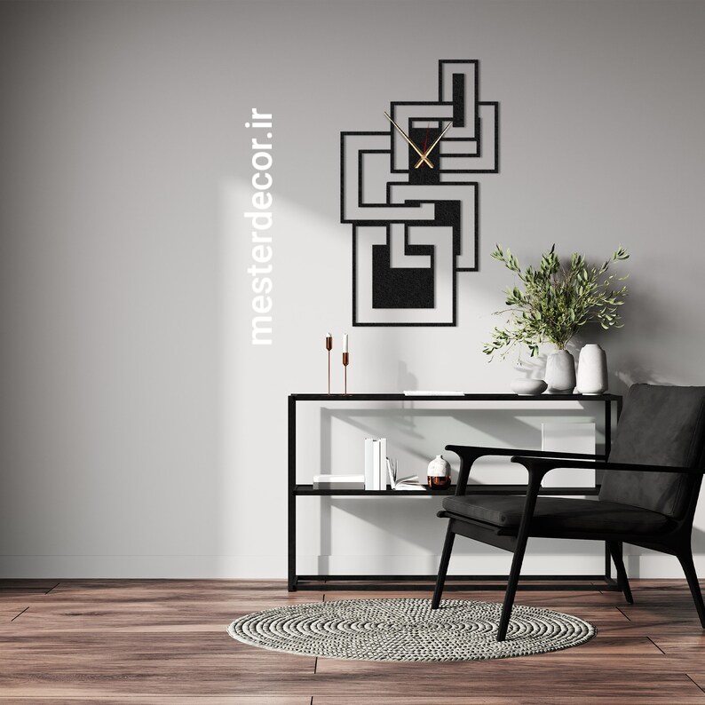 ساعت دیواری مدرن لیزری فلزی خاص H561