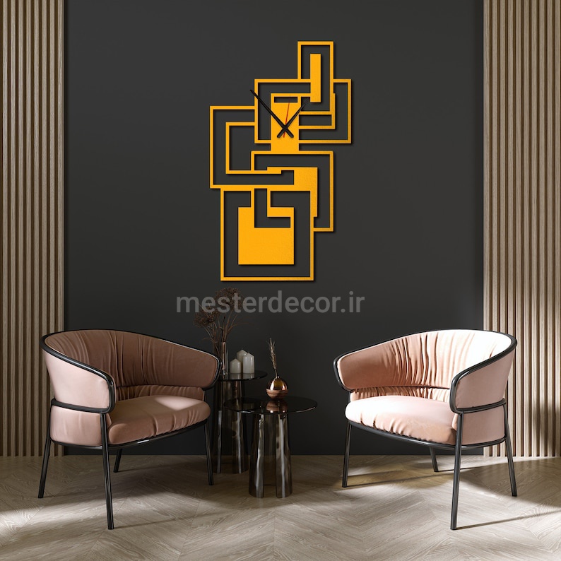 ساعت دیواری مدرن لیزری فلزی خاص H561