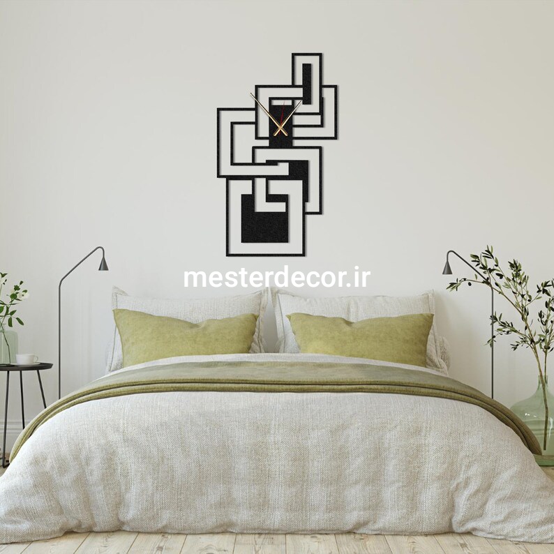 ساعت دیواری مدرن لیزری فلزی خاص H561