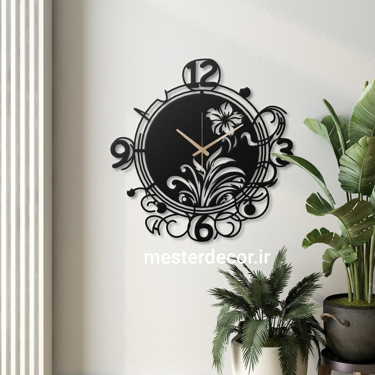 ساعت دیواری مدرن لیزری فلزی زیبا H578