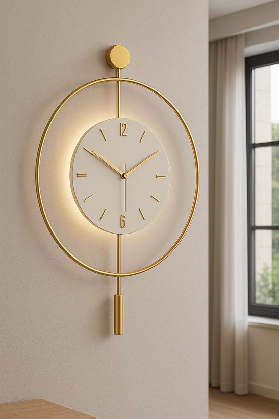 ساعت دیواری مدرن جدید تلفیق چوب و فلز H639