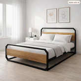 تخت خواب مدرن فلزی مدل B118 همراه با تاج MDF